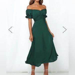 NEW Selfie Leslie/Hello Molly Midi Dress Emerald/Forest Green